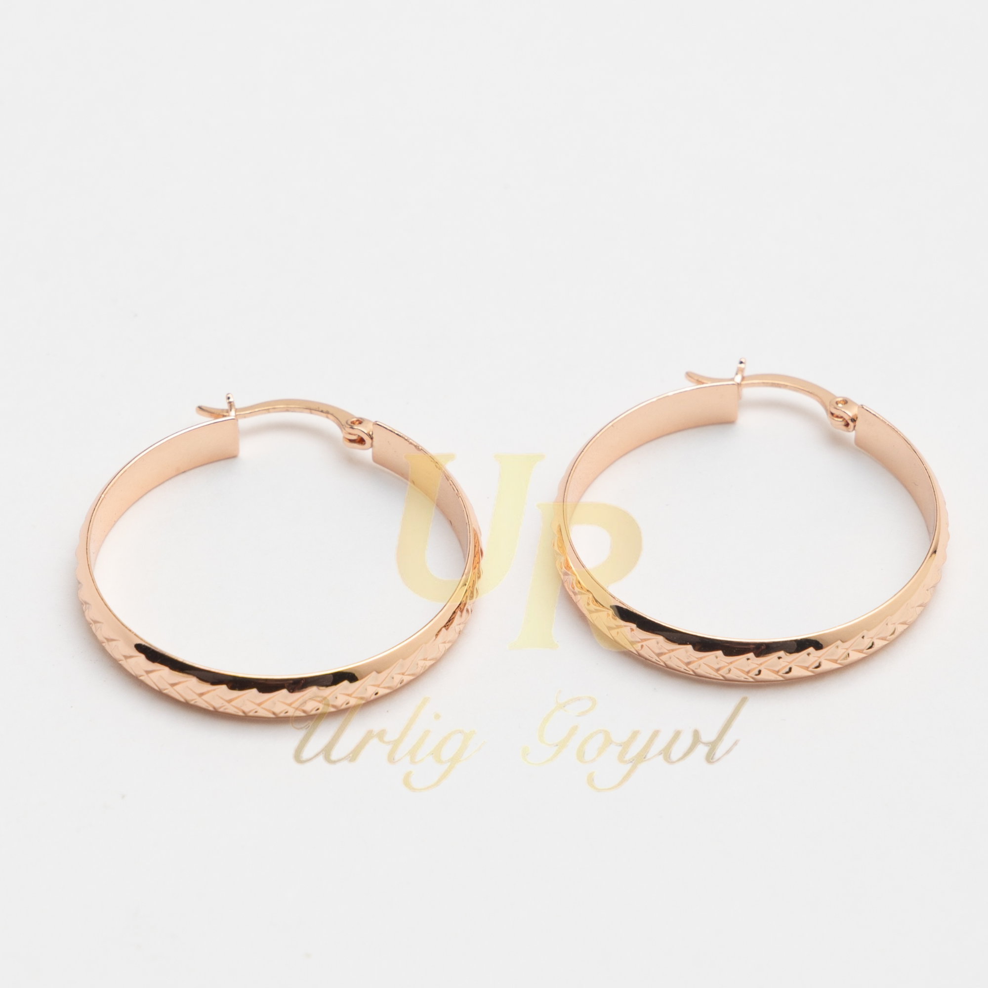 合金锆石耳饰 14-【顺丰包邮-无运费险】复古菱格大圈  φ3.2cm