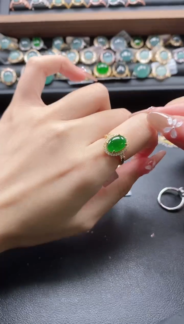 【闪购商品】翡翠戒指银S925镶嵌51151