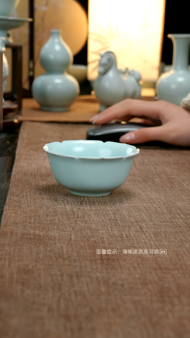 汝窑手工孤品不开片主人杯2