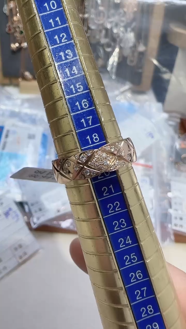 【闪购商品】天然钻石戒指/指环18K金镶嵌戒指19号