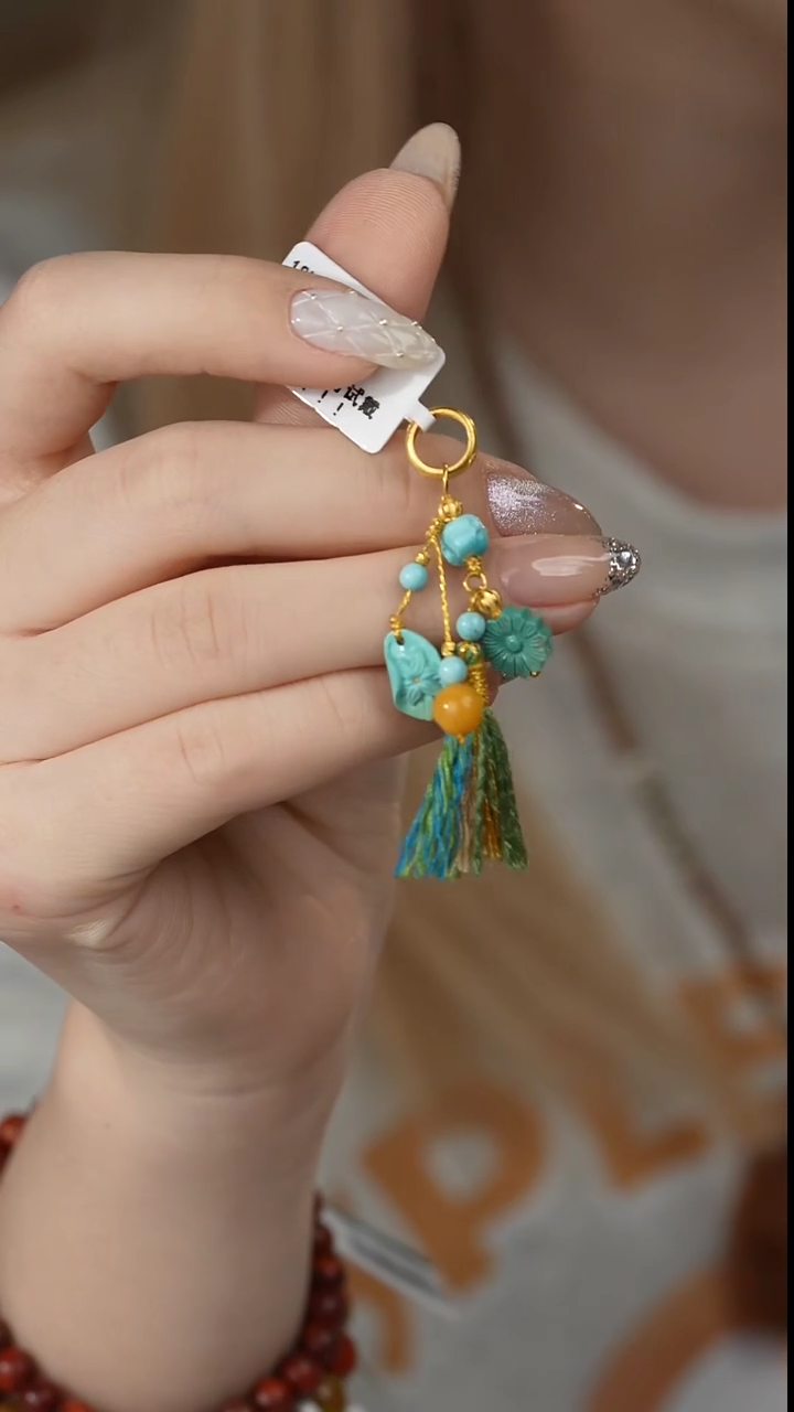 【闪购商品】绿松石滴流18K金镶嵌A15（多样性发一件）