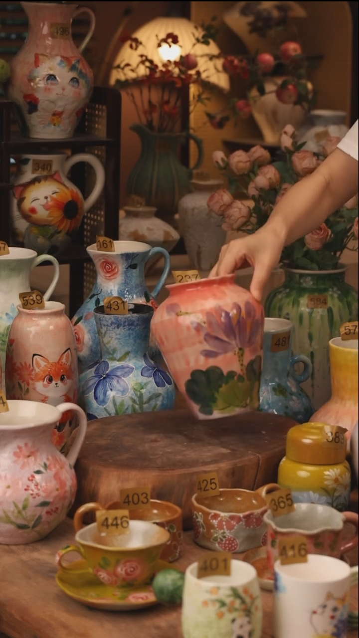 陶瓷景德镇设计师手作花器摆件侘寂风237