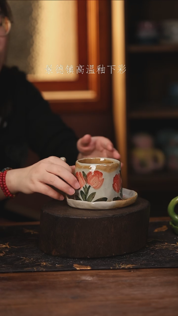 陶瓷景德镇高温釉下手绘陶瓷@L003@