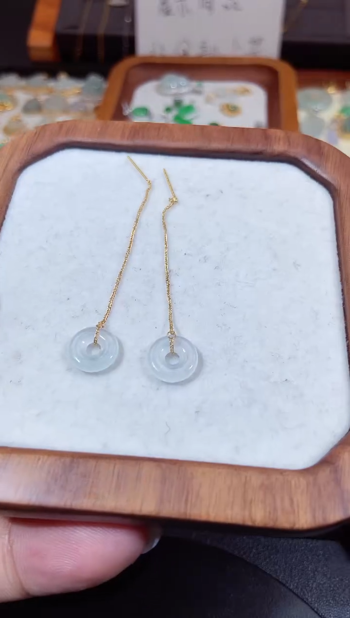 翡翠18K金镶嵌吊坠(不含链)翡翠