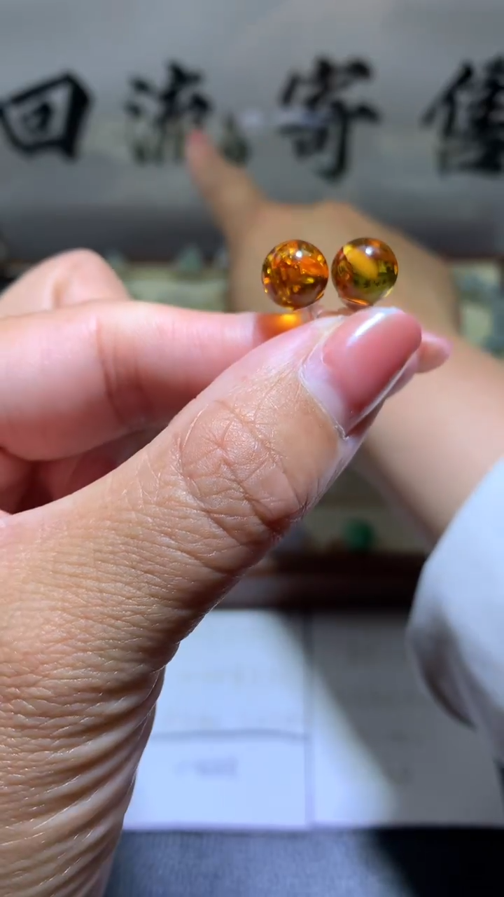 【闪购商品】琥珀耳饰未镶嵌016天然蜜蜡