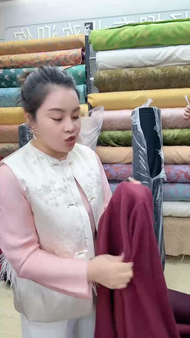 15号酒红色针织羊毛2米
