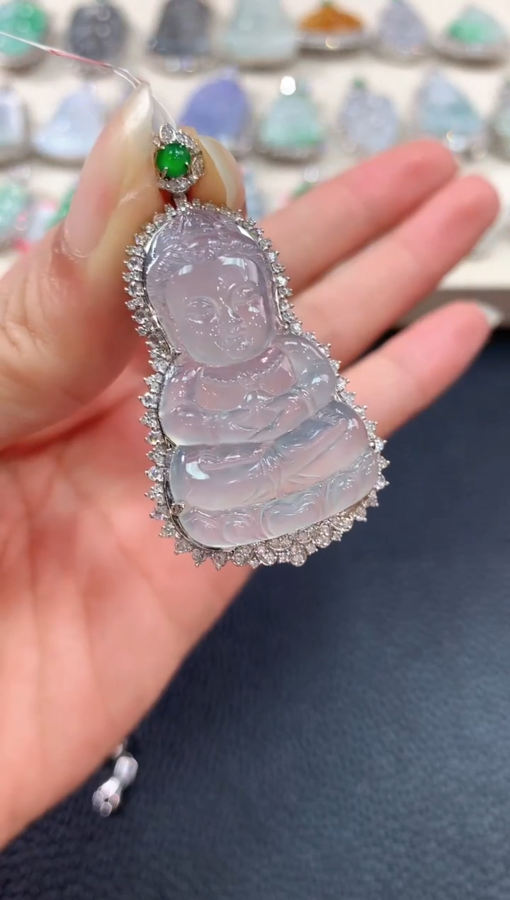 【闪购商品】翡翠吊坠(不含链)18K金镶嵌n55    