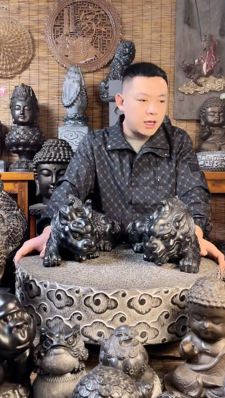 【闪购商品】40貔貅一对天然青石雕刻