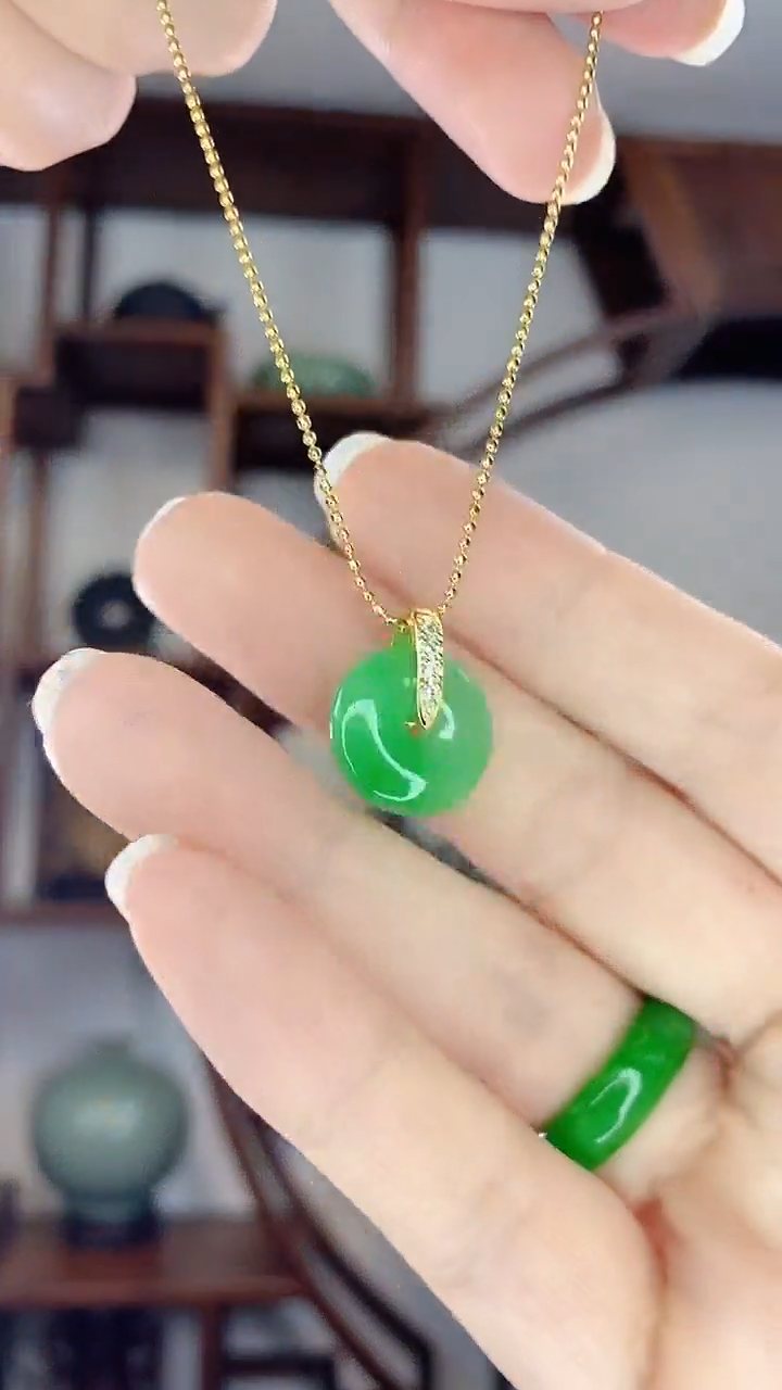 翡翠未镶嵌吊坠(赠链)多样性小扣子 X27