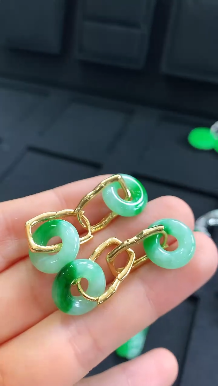 【闪购商品】翡翠耳饰银S925镶嵌耳饰（多样性发货发一对）