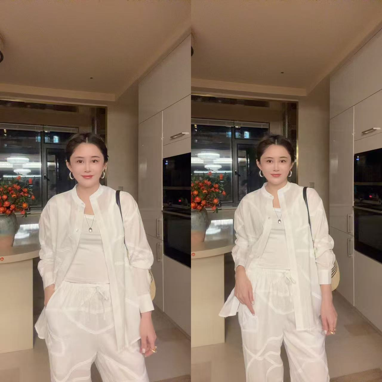 【链条亚麻套装】重工刺绣亚麻套装0125452（小码衣长74，裤长104）