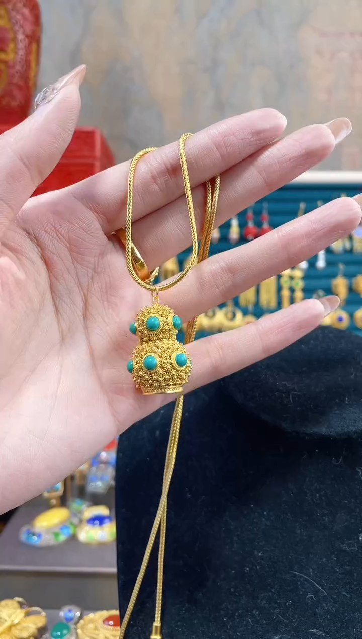 【闪购商品】 非遗绝技花丝镶嵌吊坠