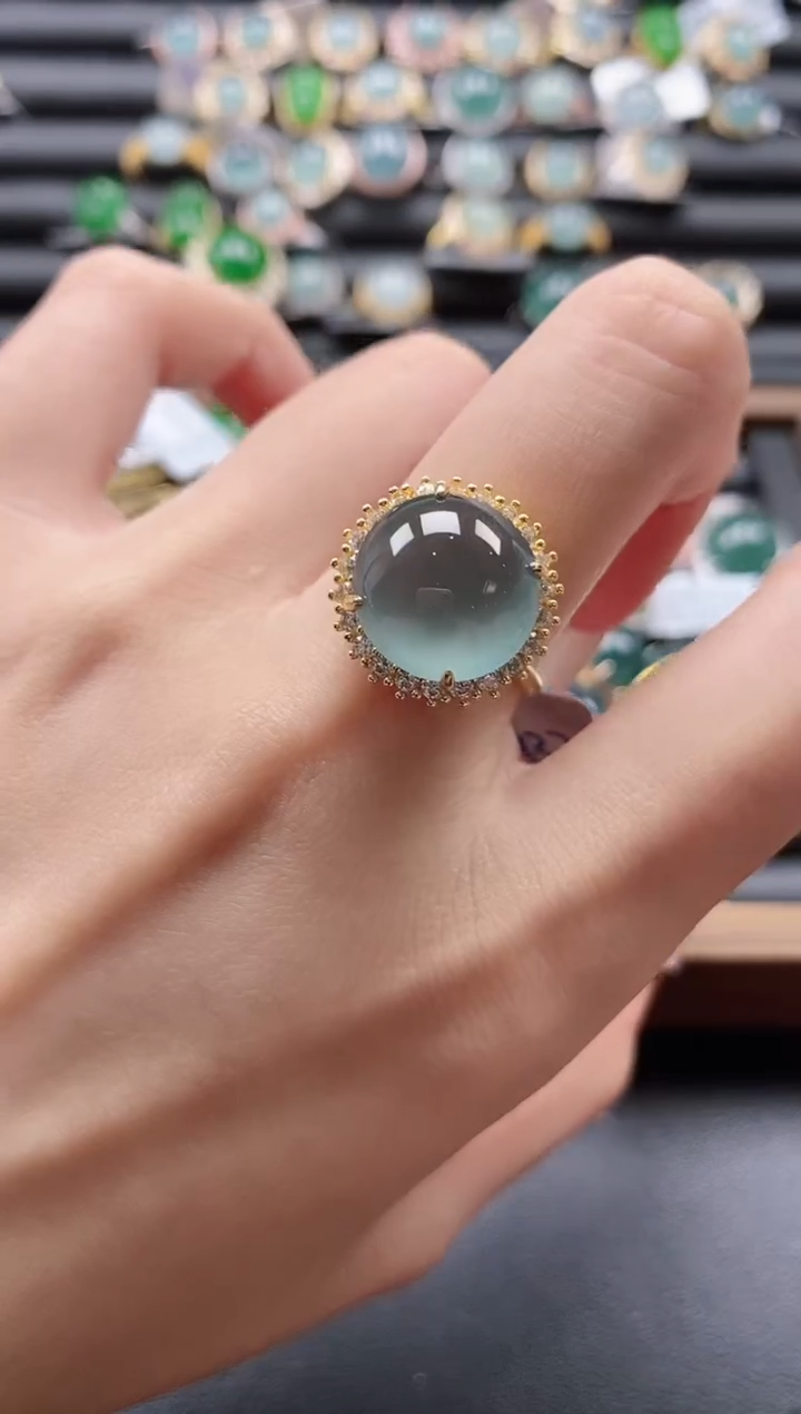 【闪购商品】翡翠戒指银S925镶嵌51511