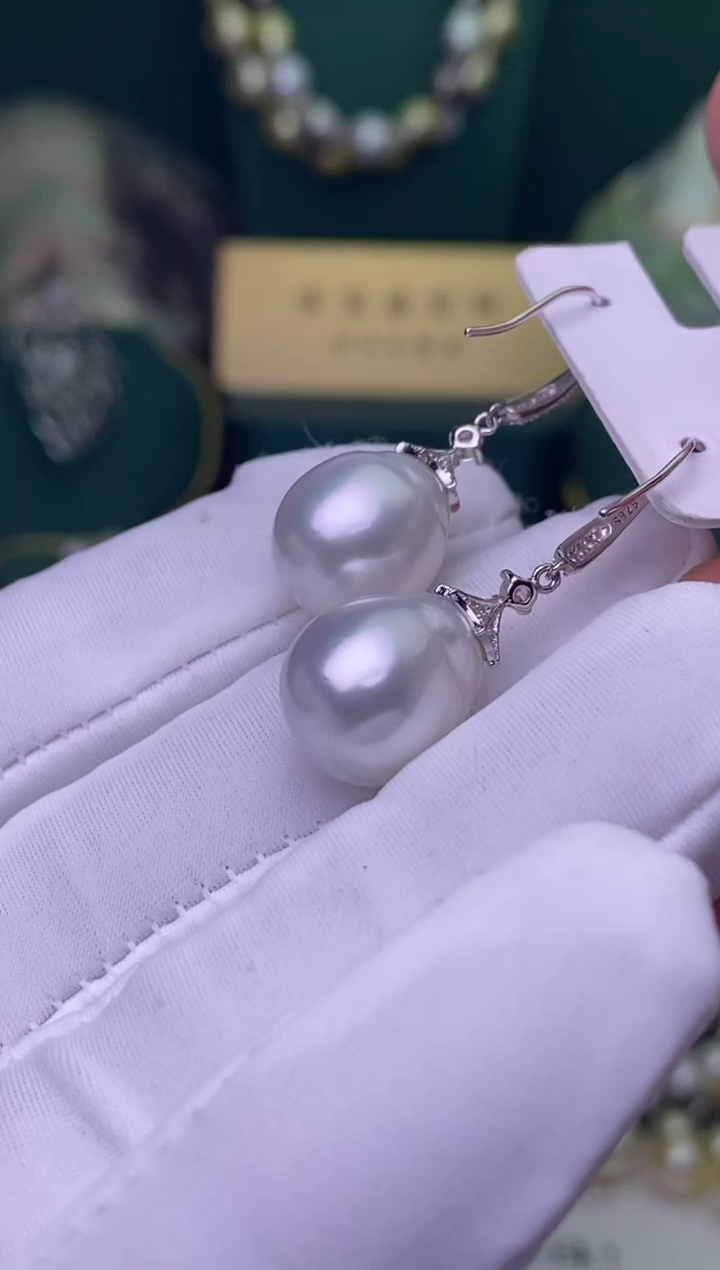 【闪购商品】海水珍珠耳饰银S925镶嵌1