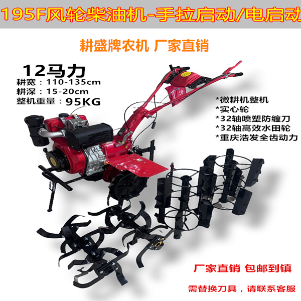 国二195风冷柴油机农用手扶小型手持柴油耕地机挖沟机微耕中耕垄