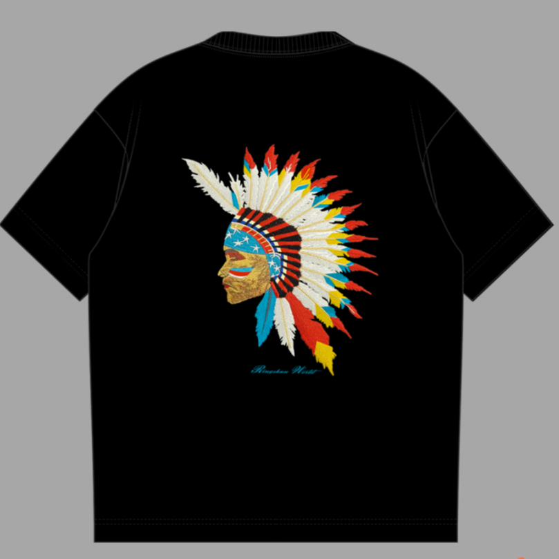 【印第安女】男女同款重磅280g纯棉刺绣短袖男新款男士半袖夏季T恤