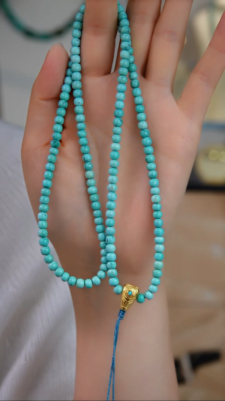 银S925镀金镶嵌绿松石项链多样性发货