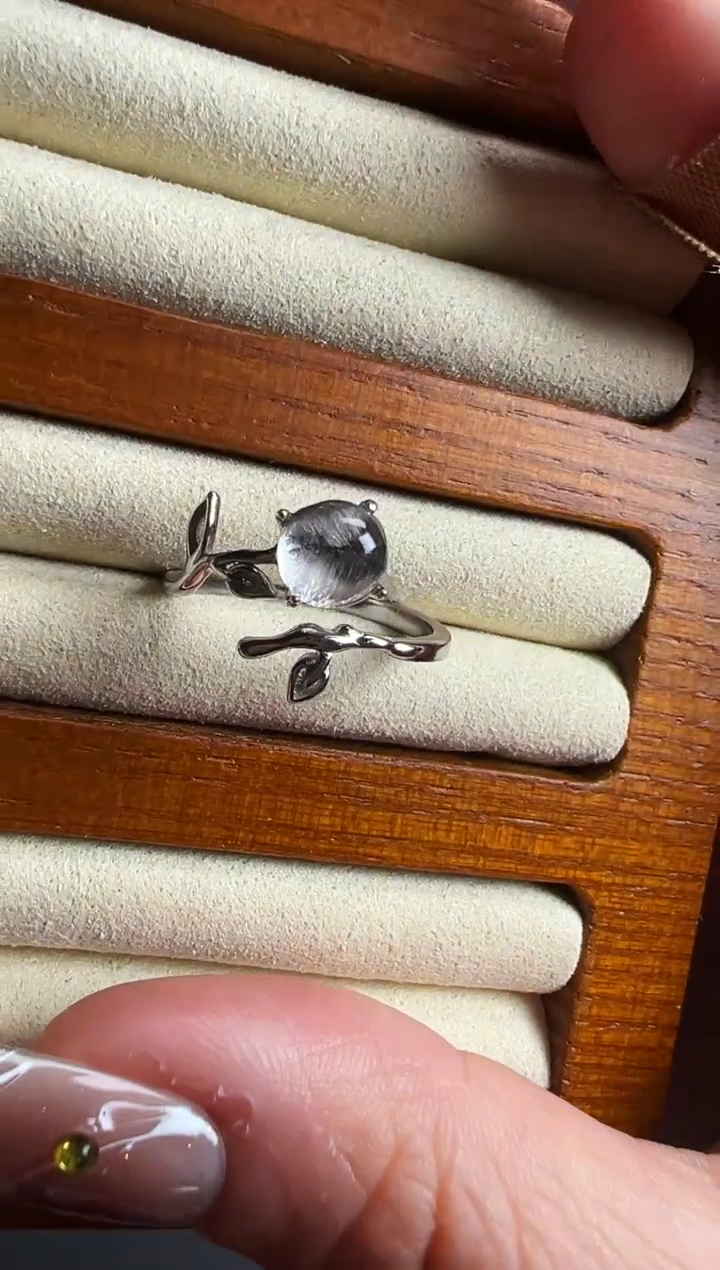 【闪购商品】水晶戒指银S925镶嵌发一（08）