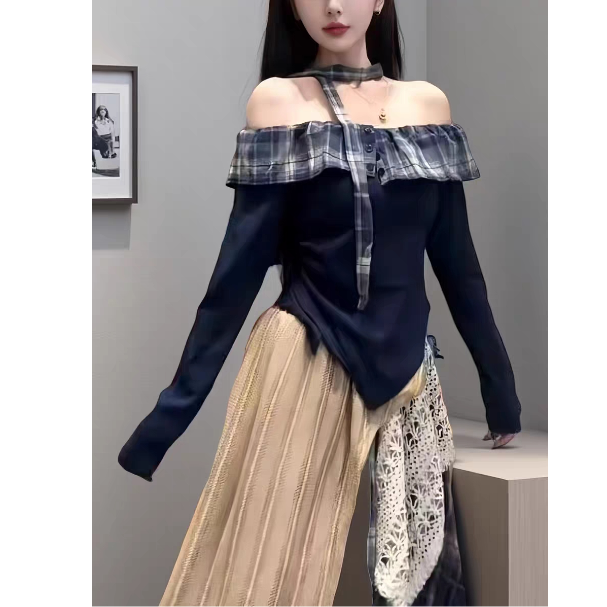 【宜宾衣世界】C96530秋季法式波西米亚风女士网红套装
