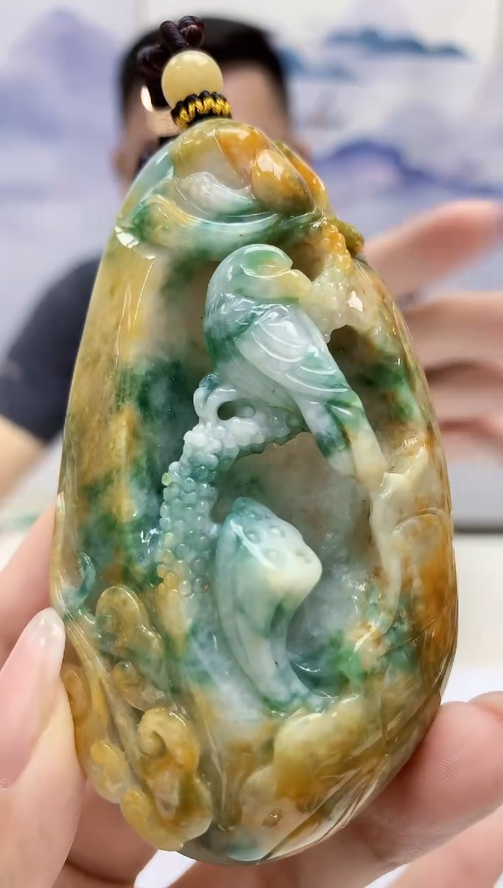 【闪购商品】定制翡翠未镶嵌5152kk-毛货挂件75