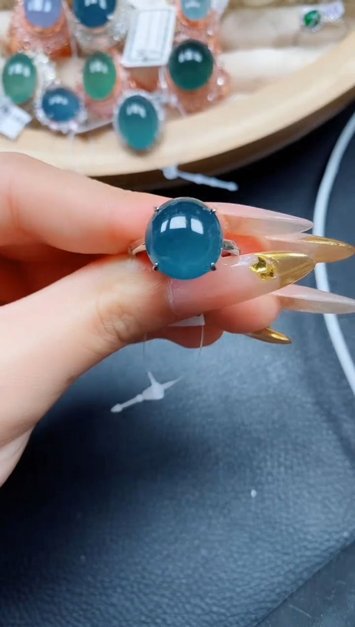 【闪购商品】翡翠戒指银S925镶嵌翡翠