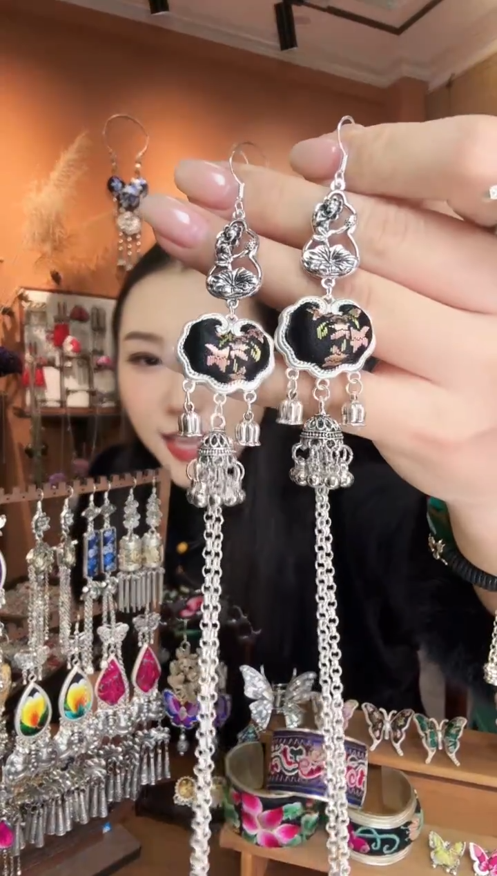 刺绣纯手工民族风耳环