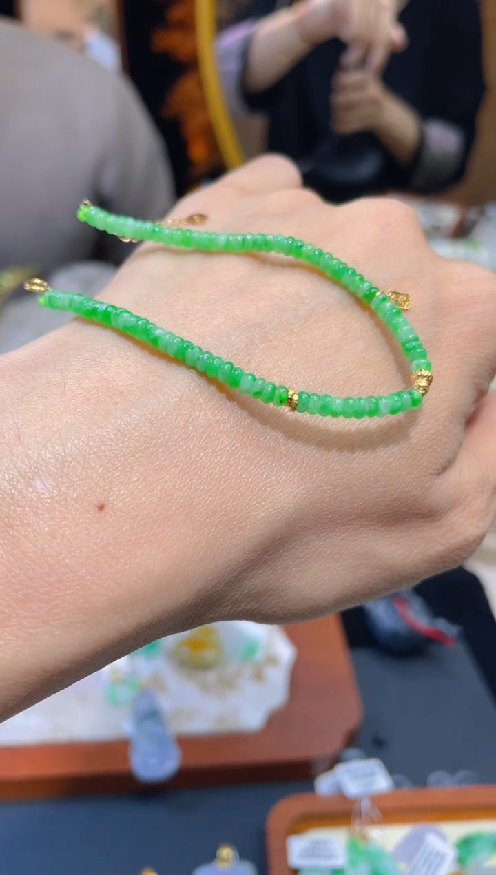 【闪购商品】翡翠颈饰18K金镶嵌假一赔三