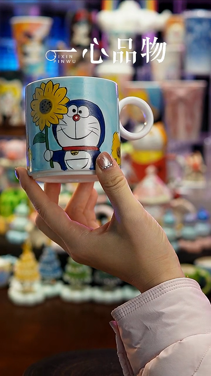 杯子瓷A519景德镇手工手绘杯子摆件