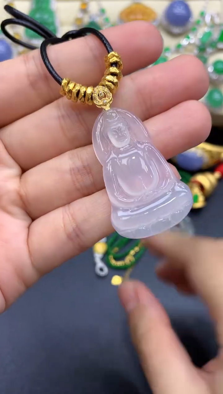 颈饰足金镶嵌翡翠286-中国好珍宝