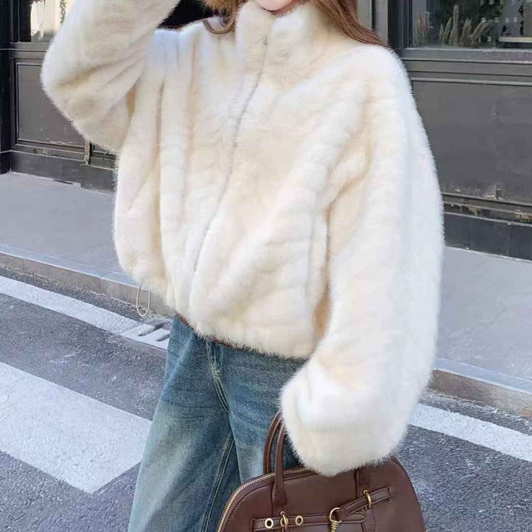 Y1320奶白人字纹温柔风外套88677