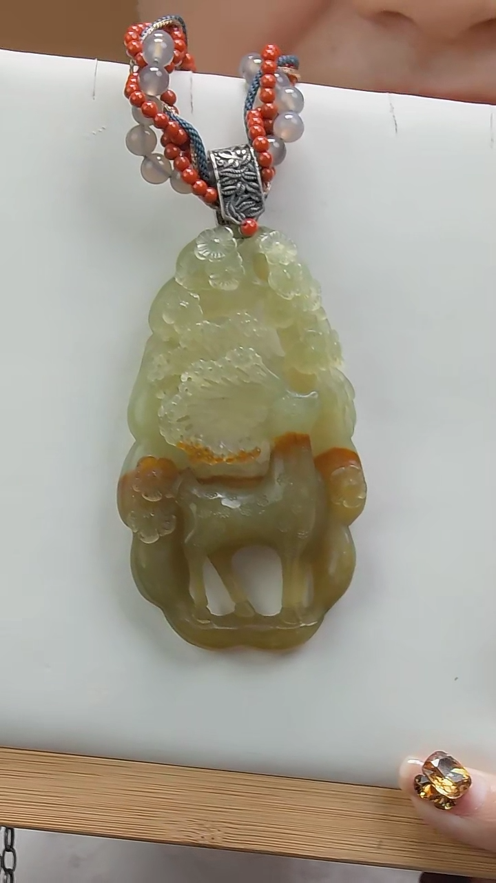 【闪购商品】岫玉挂件未镶嵌鹿牌挂件1