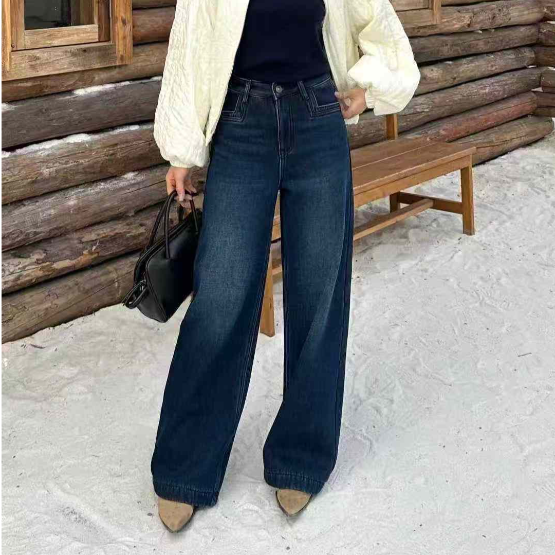 239092水洗阔腿裤直筒阔腿裤牛仔裤秋季夏季时尚休闲