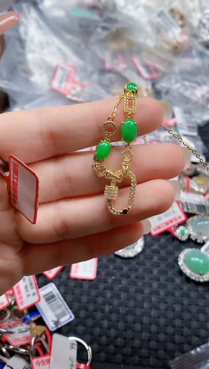 银S925镶嵌戒指翡翠天然A货缅甸翡翠