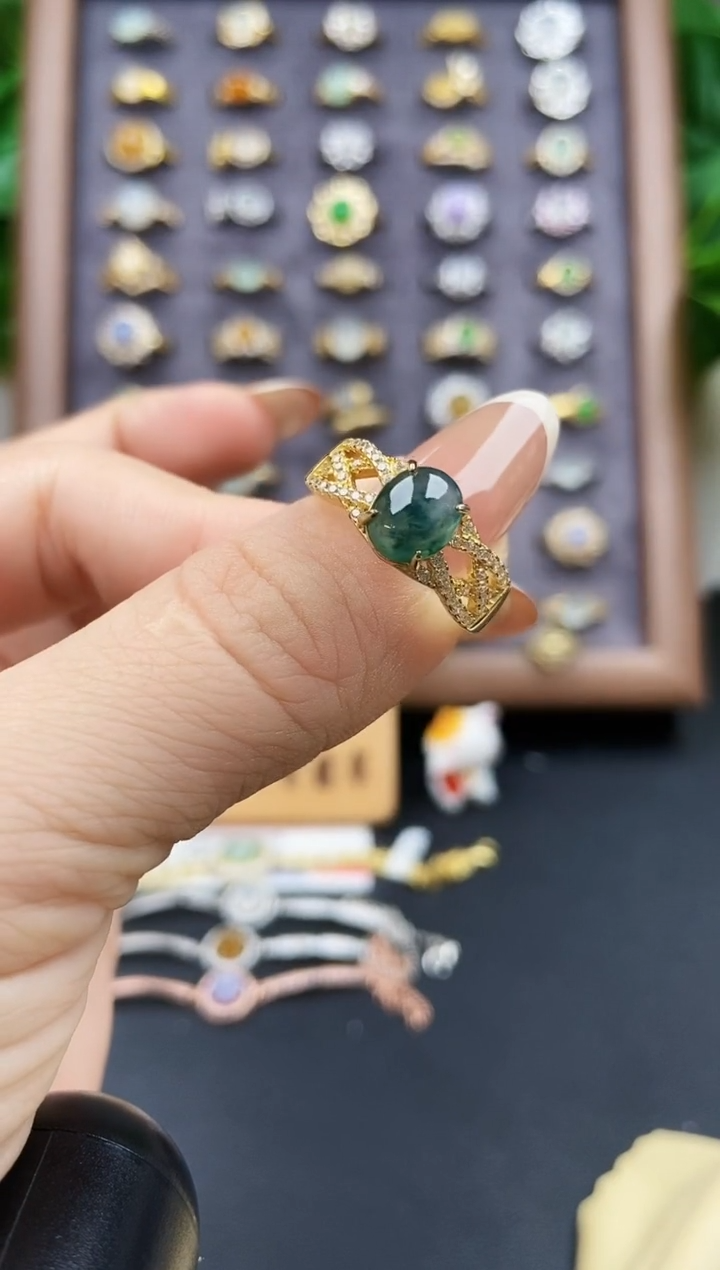 银S925镶嵌戒指翡翠02