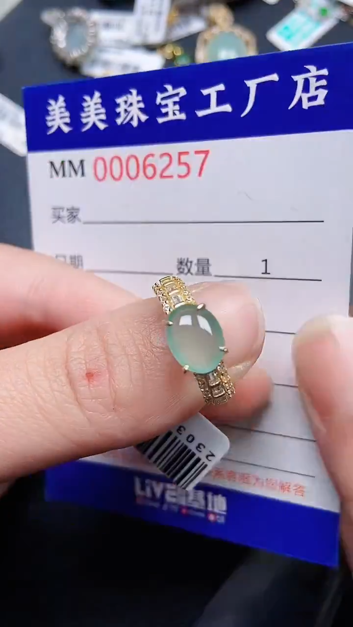 颈饰银S925镶嵌翡翠6257