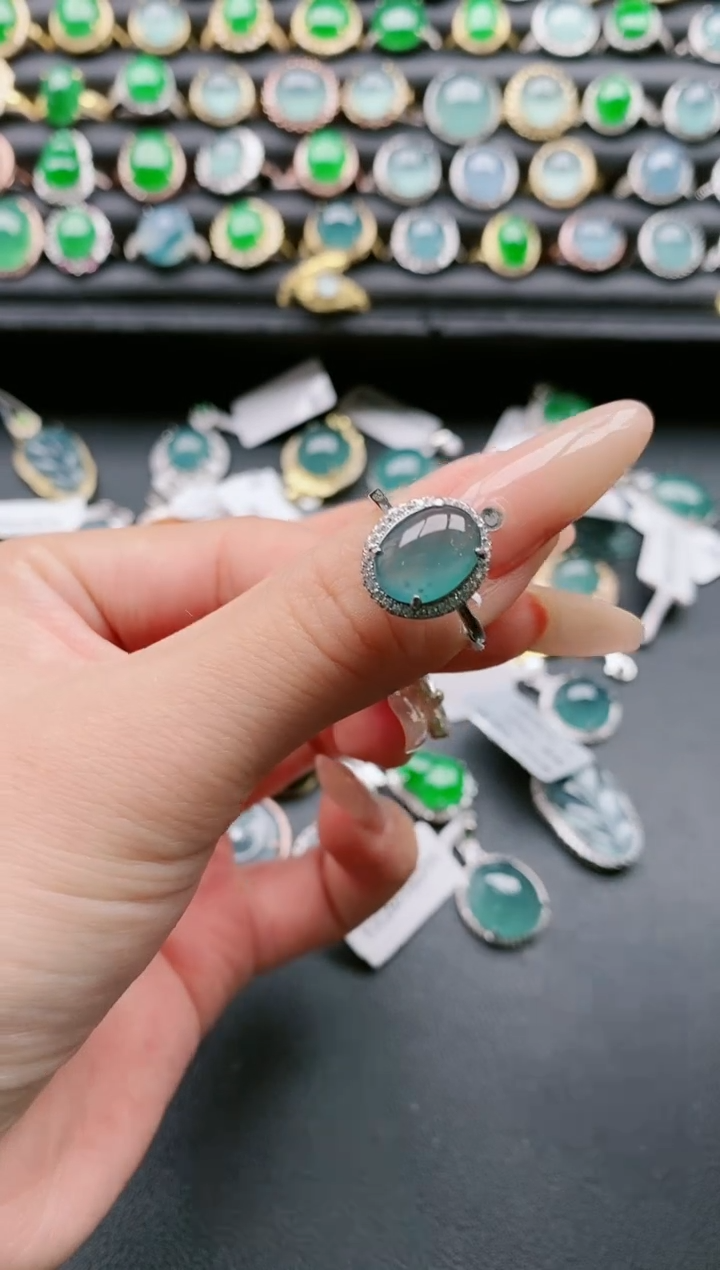 【闪购商品】翡翠戒指银S925镶嵌11111