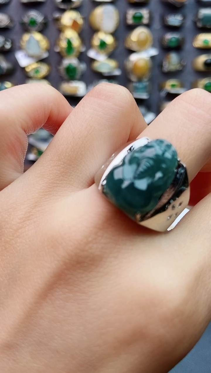 未镶嵌戒指翡翠天然翡翠男戒