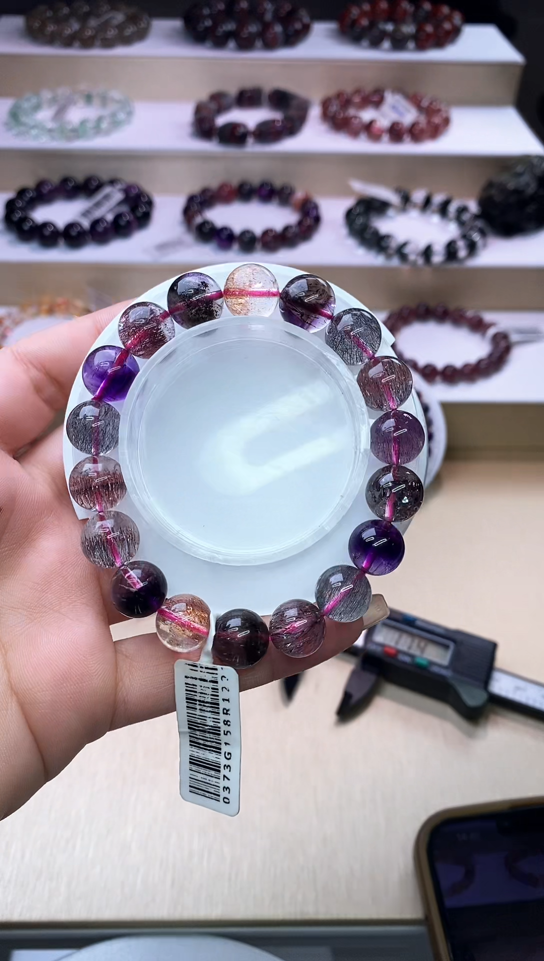 【闪购商品】水晶手链未镶嵌黑加仑超七单圈11m+