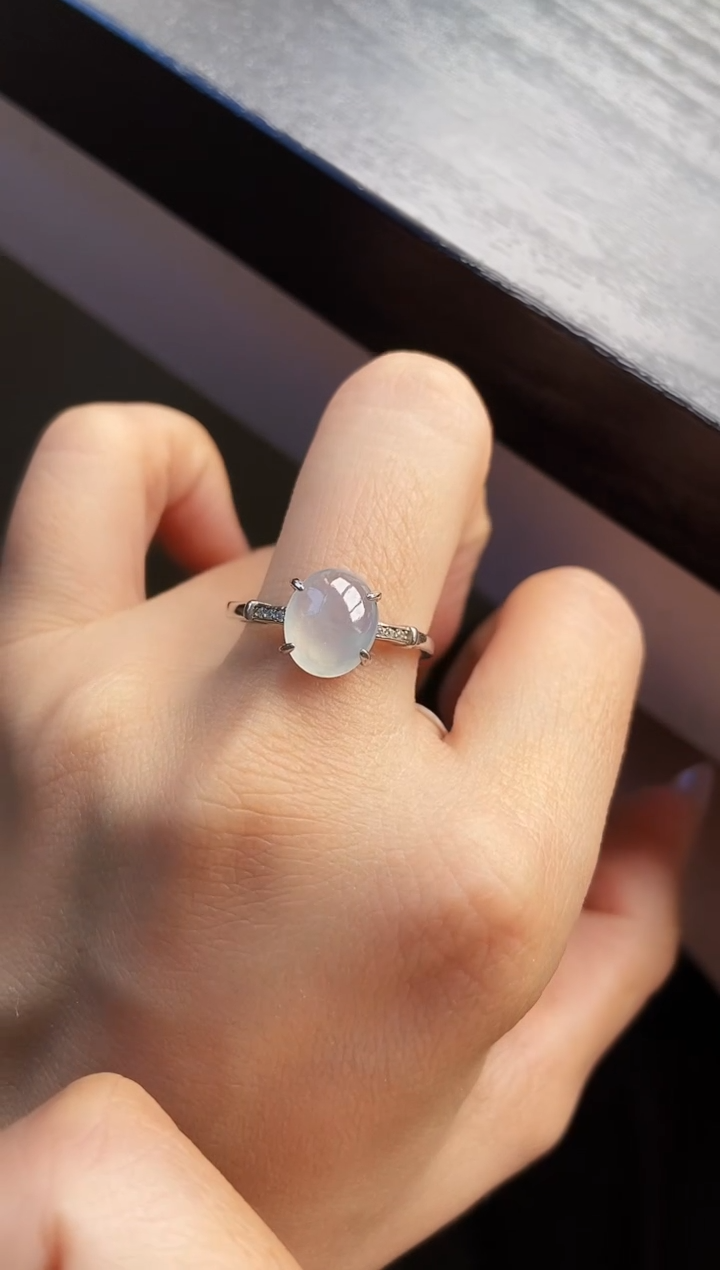 银S925镶嵌戒指翡翠1