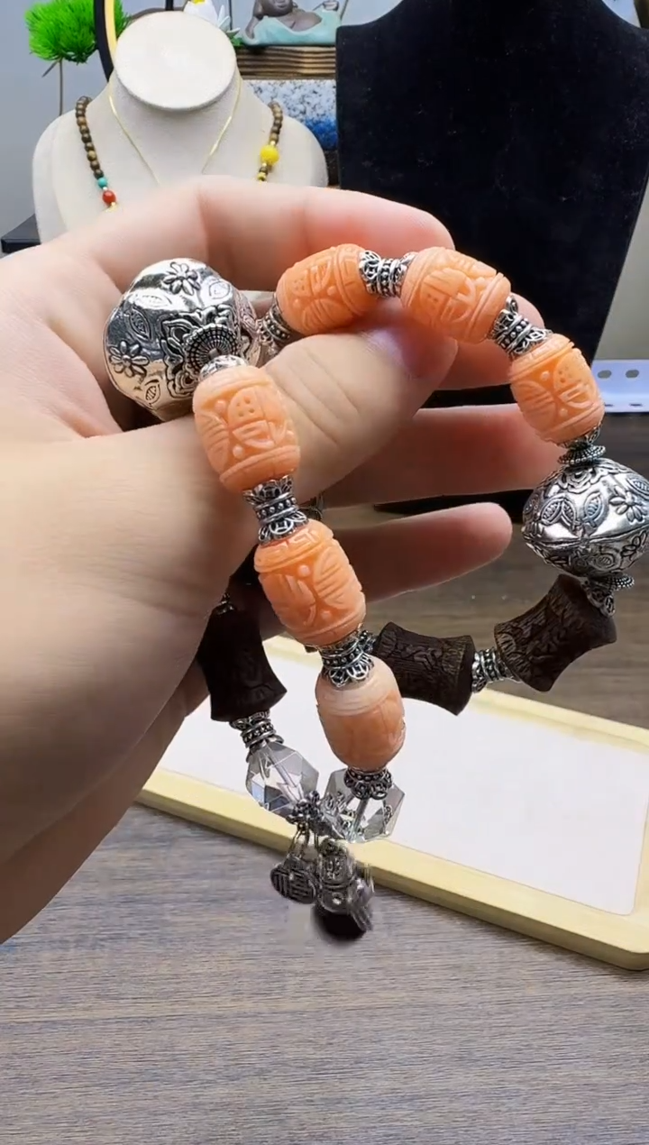 玛瑙/玉髓手链银S925镶嵌QY03