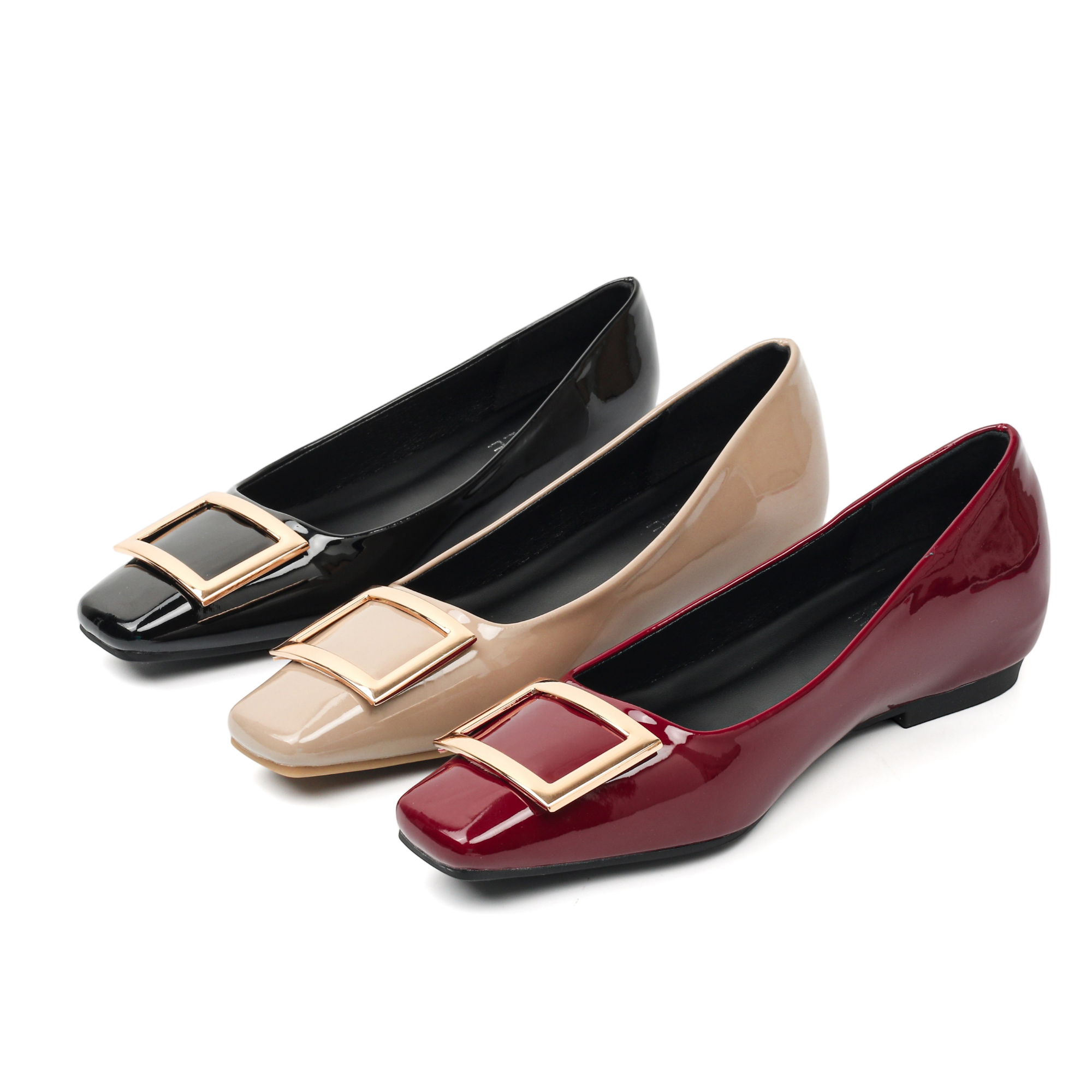 323-1法式春秋新款羊皮方头内增高浅口百搭单鞋