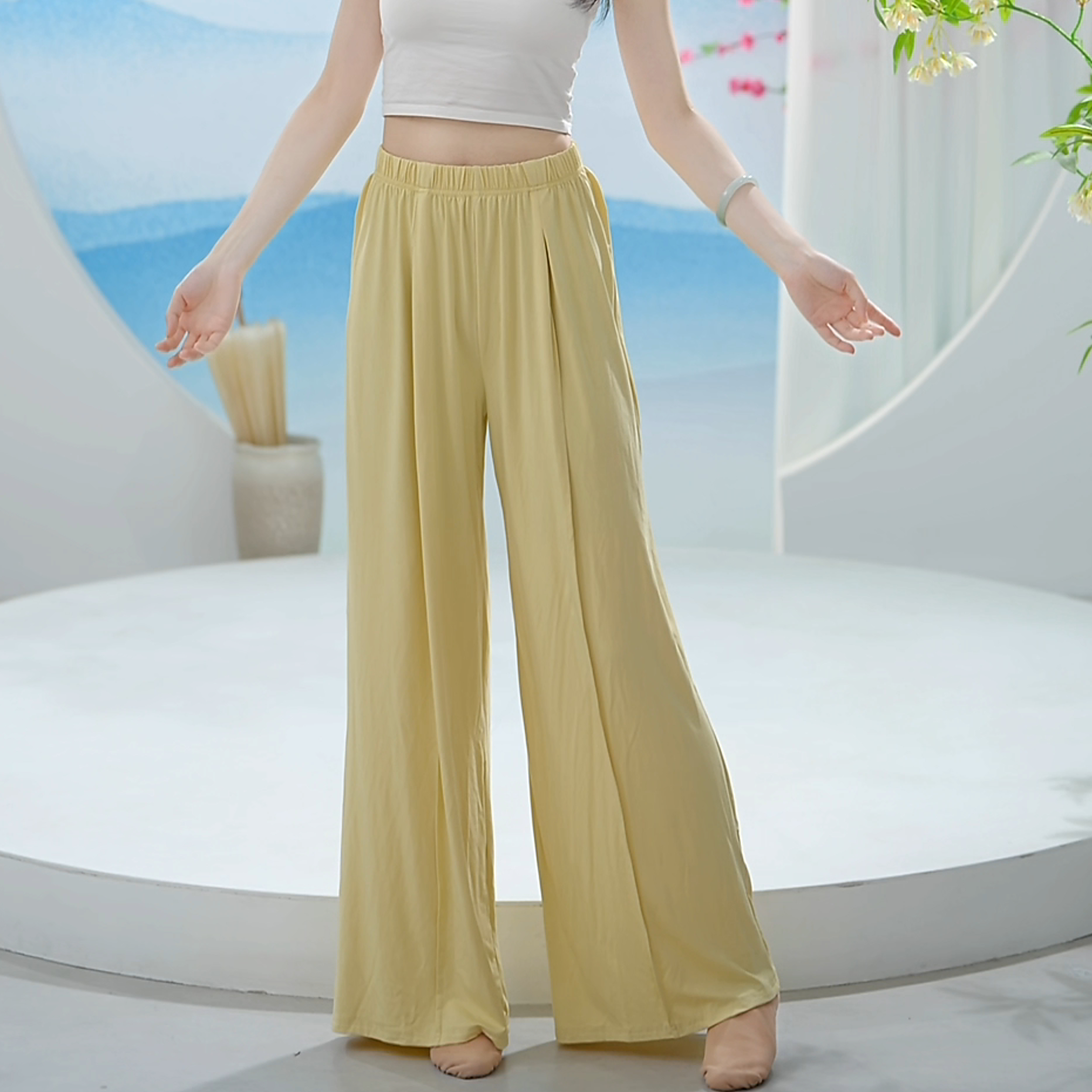 8069 D现代舞裤子直筒垂感2024中国舞蹈形体飘逸阔腿裤舞蹈服