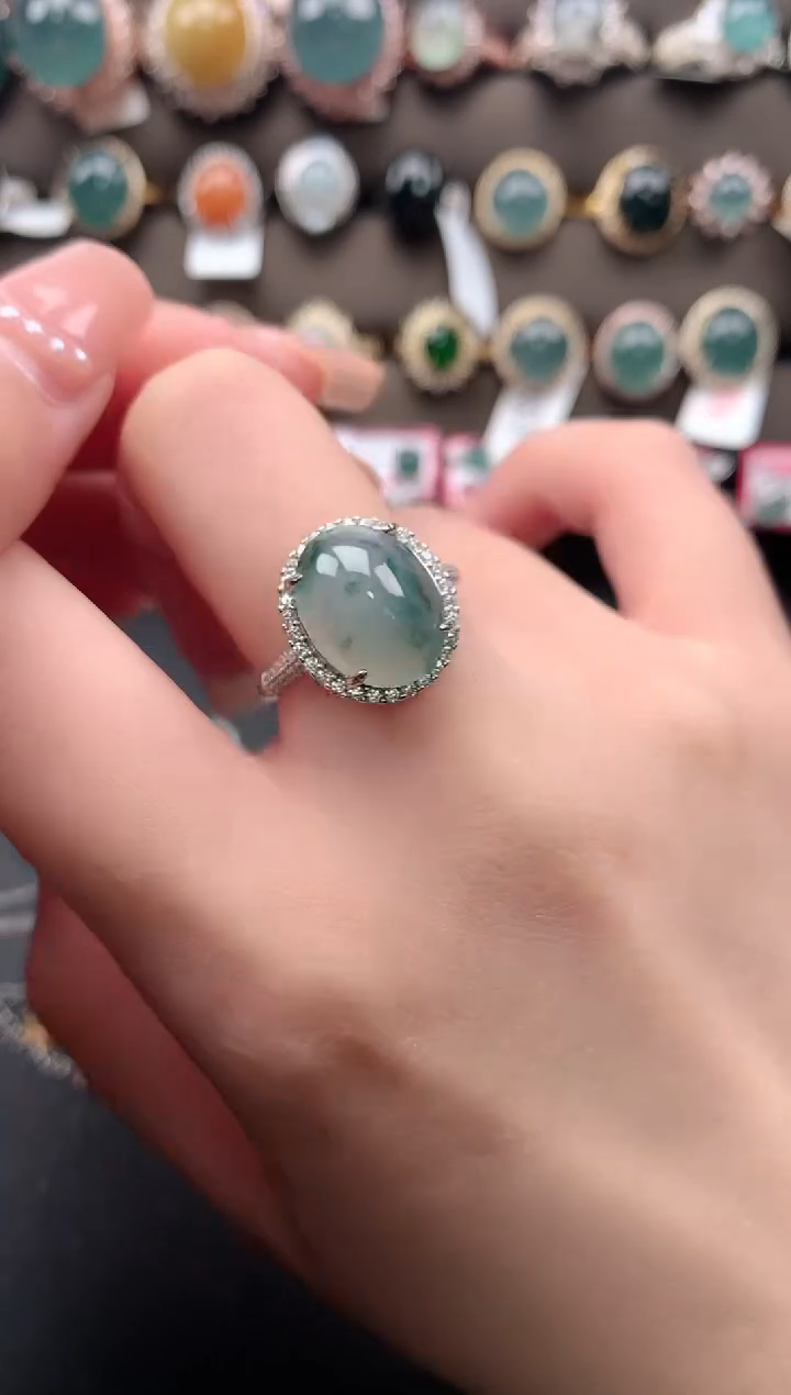【闪购商品】翡翠戒指银S925镶嵌42141