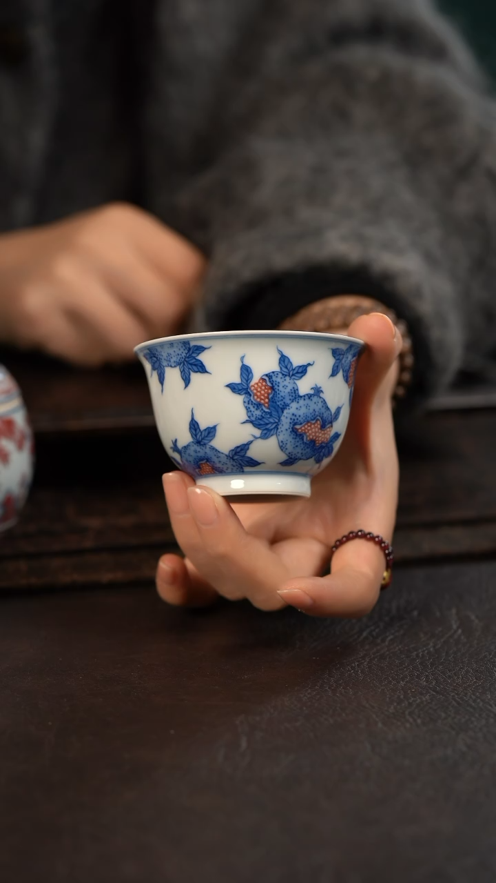 【闪购商品】杯聚澜堂青红开口石榴大主人杯
