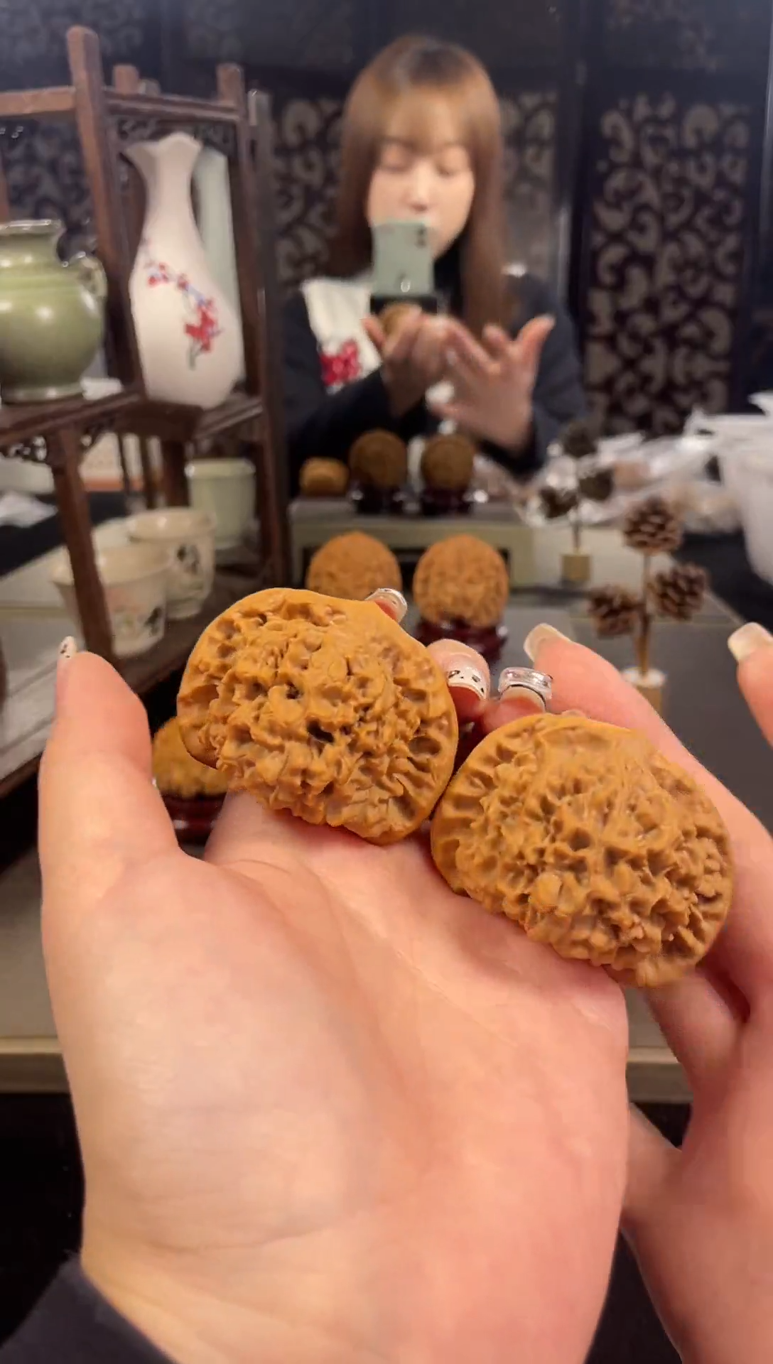 【闪购商品】文玩核桃把件官帽51尺-40