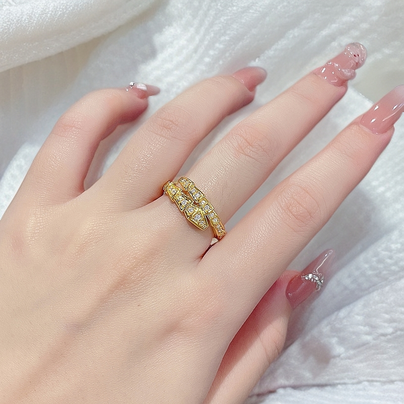 足金999 黄金首饰 5D镶嵌莫桑编号004款戒指 镶嵌精美气质个性