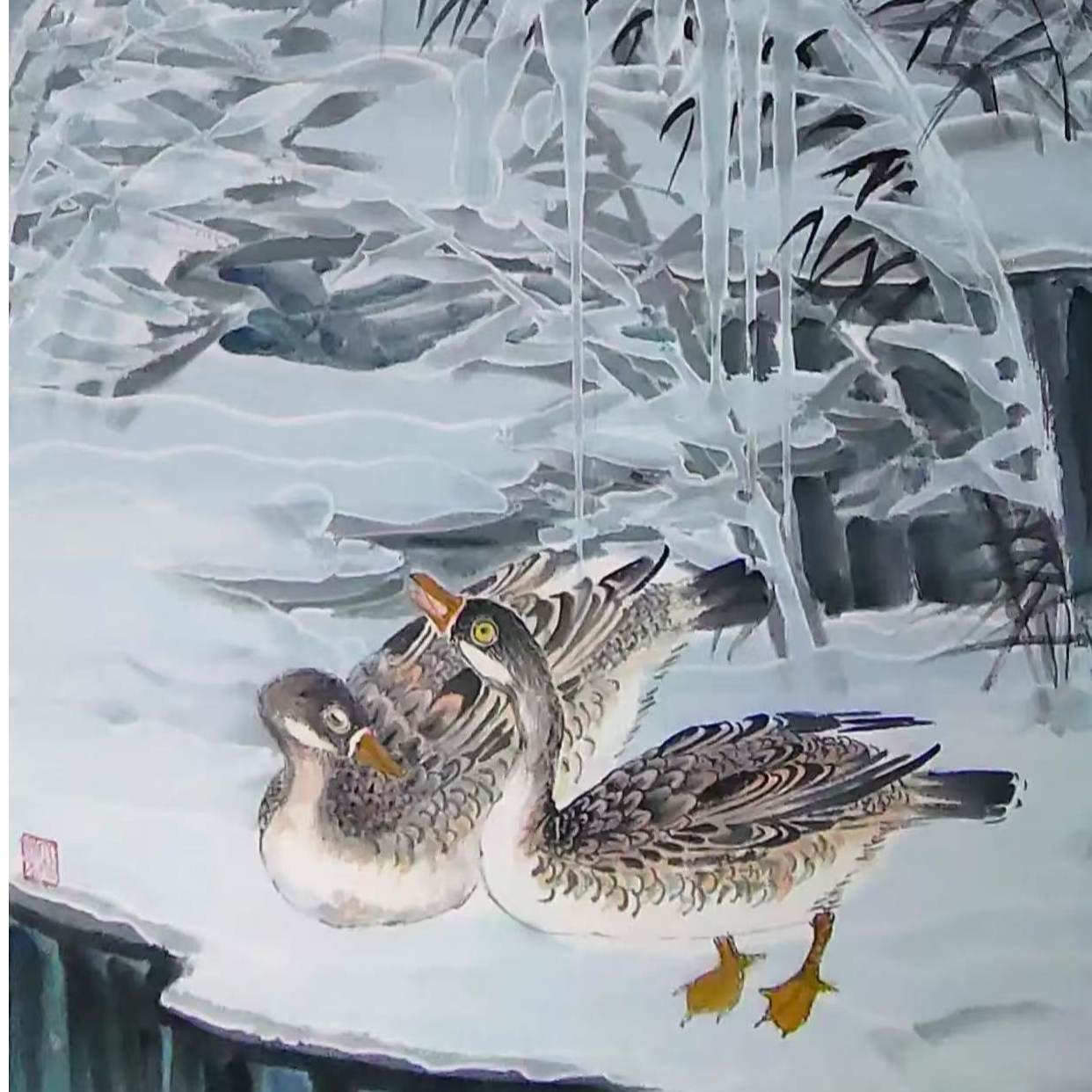 高岚芝做客凤凰先生（勿拍）岭南画派非遗传承人