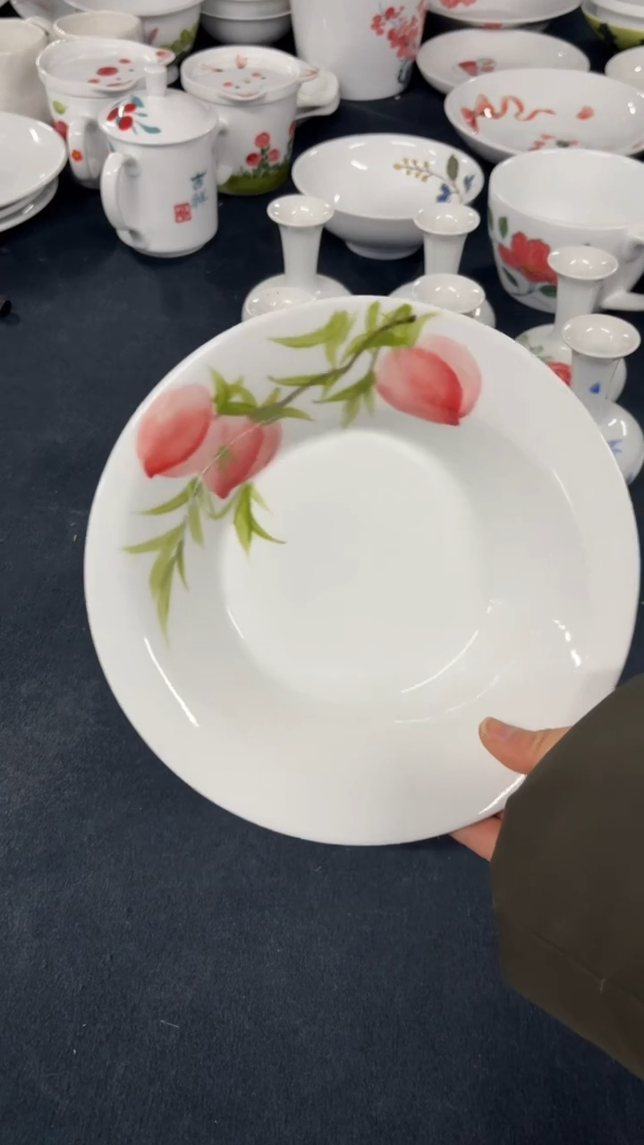 景德镇手绘釉中彩（食品级）喇叭盘