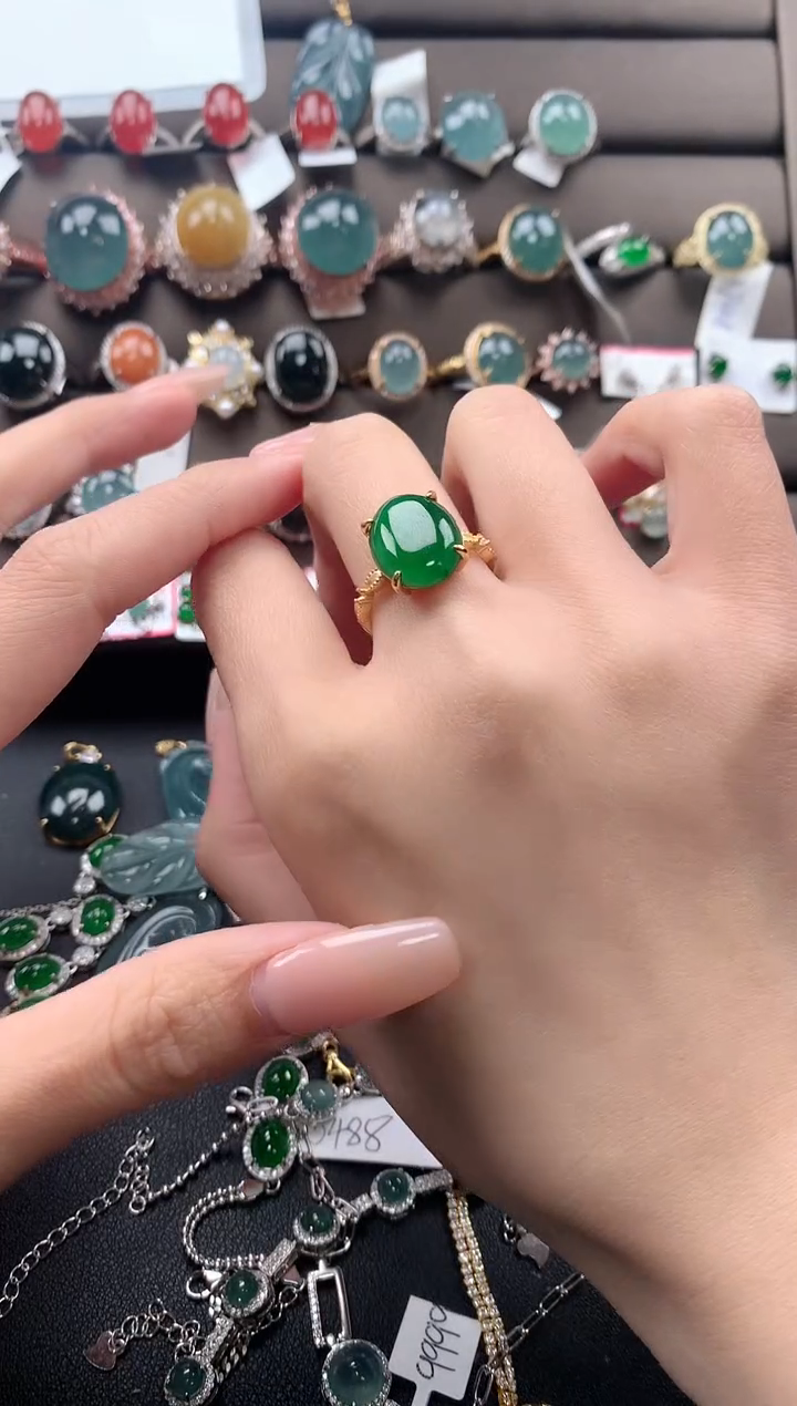 【闪购商品】翡翠戒指银S925镶嵌4324324321