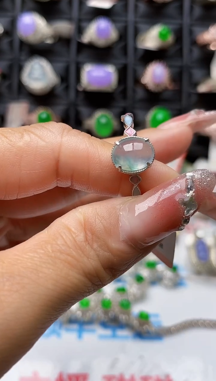 【闪购商品】翡翠戒指银S925镶嵌0286